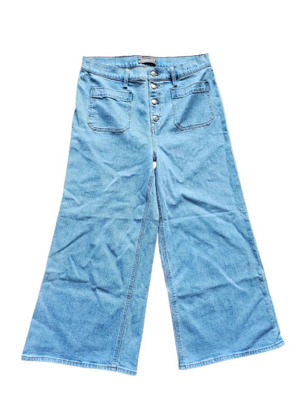 Pont Sur J. CREW Denim Stretch Wide Leg Crop Light Blue Women's Jeans